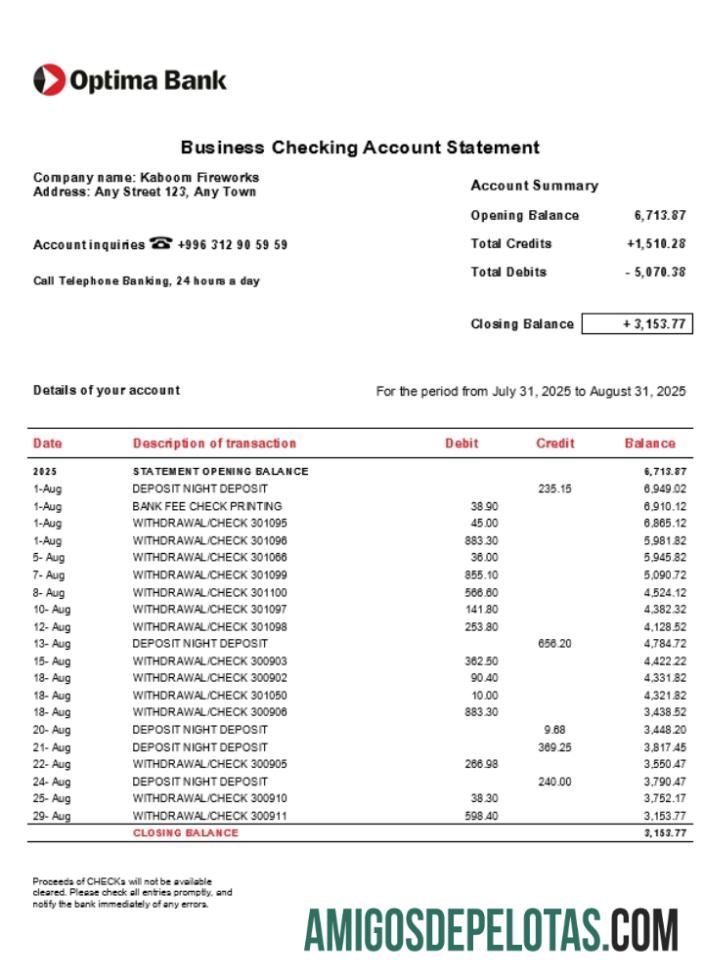 Realista Optima Business modelo de extrato de conta Word e PDF (1)